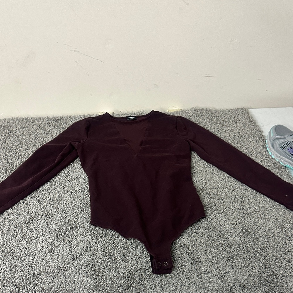 Express Deep Burgundy Long Sleeve Top